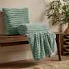 Catherine Lansfield Cosy Ribbed Soft Touch Velvet 45cm x 45cm Filled Cushion Green
