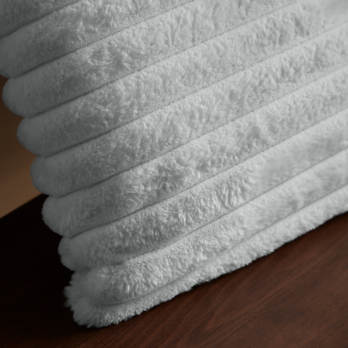 Catherine Lansfield Cosy Ribbed Soft Touch Velvet 45cm x 45cm Filled Cushion Grey