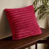 Catherine Lansfield Cosy Ribbed Soft Touch Velvet 45cm x 45cm Filled Cushion Hot Pink