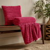 Catherine Lansfield Cosy Ribbed Soft Touch Velvet 45cm x 45cm Filled Cushion Hot Pink