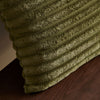 Catherine Lansfield Cosy Ribbed Soft Touch Velvet 45cm x 45cm Filled Cushion Olive Green