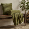 Catherine Lansfield Cosy Ribbed Soft Touch Velvet 45cm x 45cm Filled Cushion Olive Green