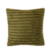 Catherine Lansfield Cosy Ribbed Soft Touch Velvet 45cm x 45cm Filled Cushion Olive Green