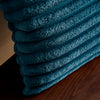 Catherine Lansfield Cosy Ribbed Soft Touch Velvet 45cm x 45cm Filled Cushion Teal