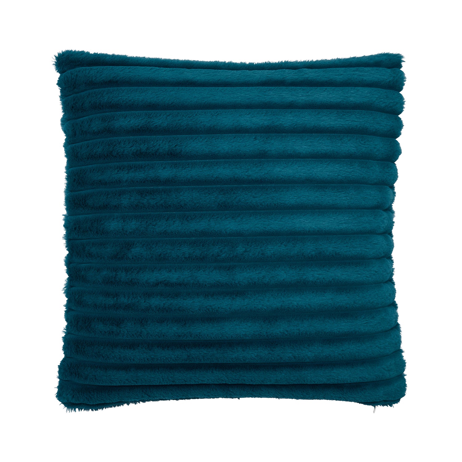 Catherine Lansfield Cosy Ribbed Soft Touch Velvet 45cm x 45cm Filled Cushion Teal