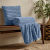 Catherine Lansfield Cosy Ribbed Soft Touch Velvet 130cm x 170cm Throw Lansfield Blue