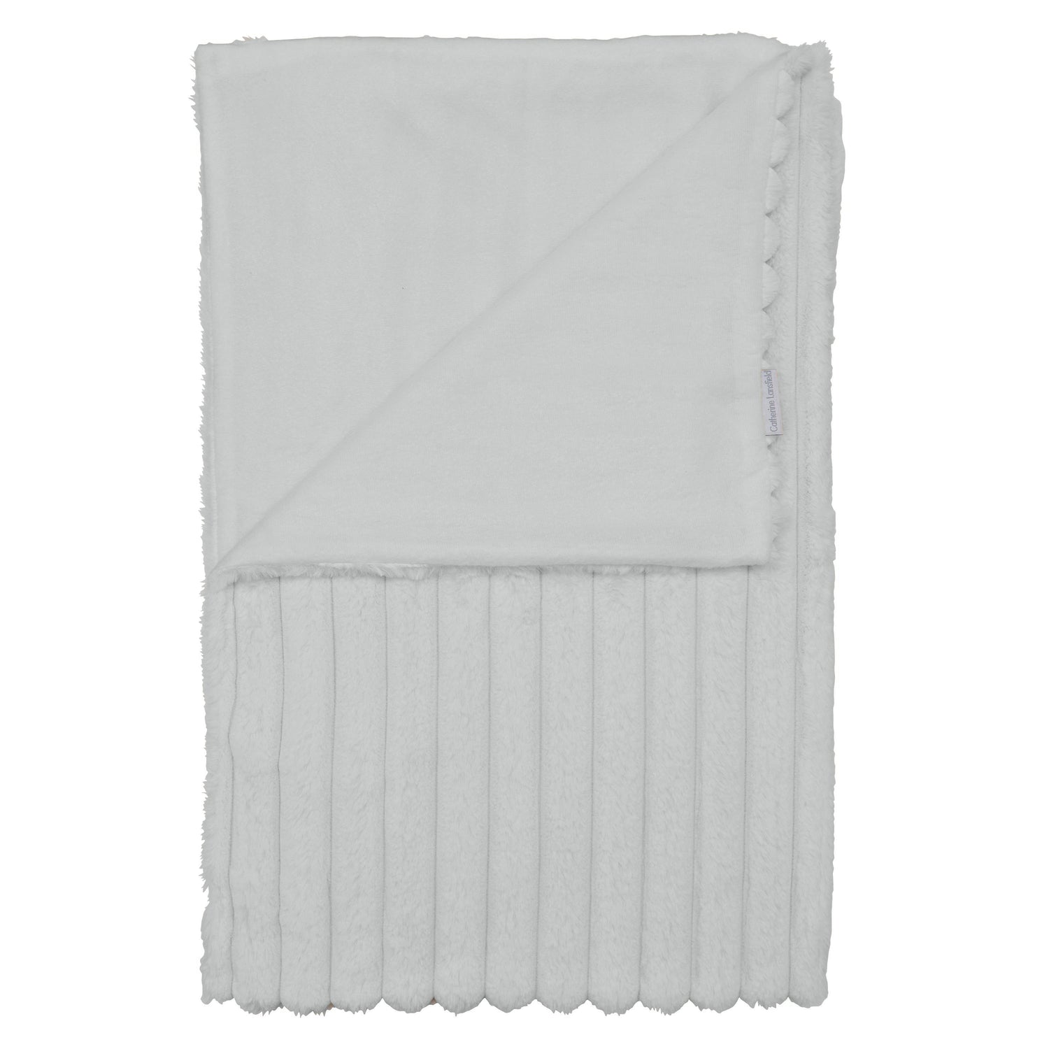 Catherine Lansfield Cosy Ribbed Soft Touch Velvet 130cm x 170cm Throw Grey