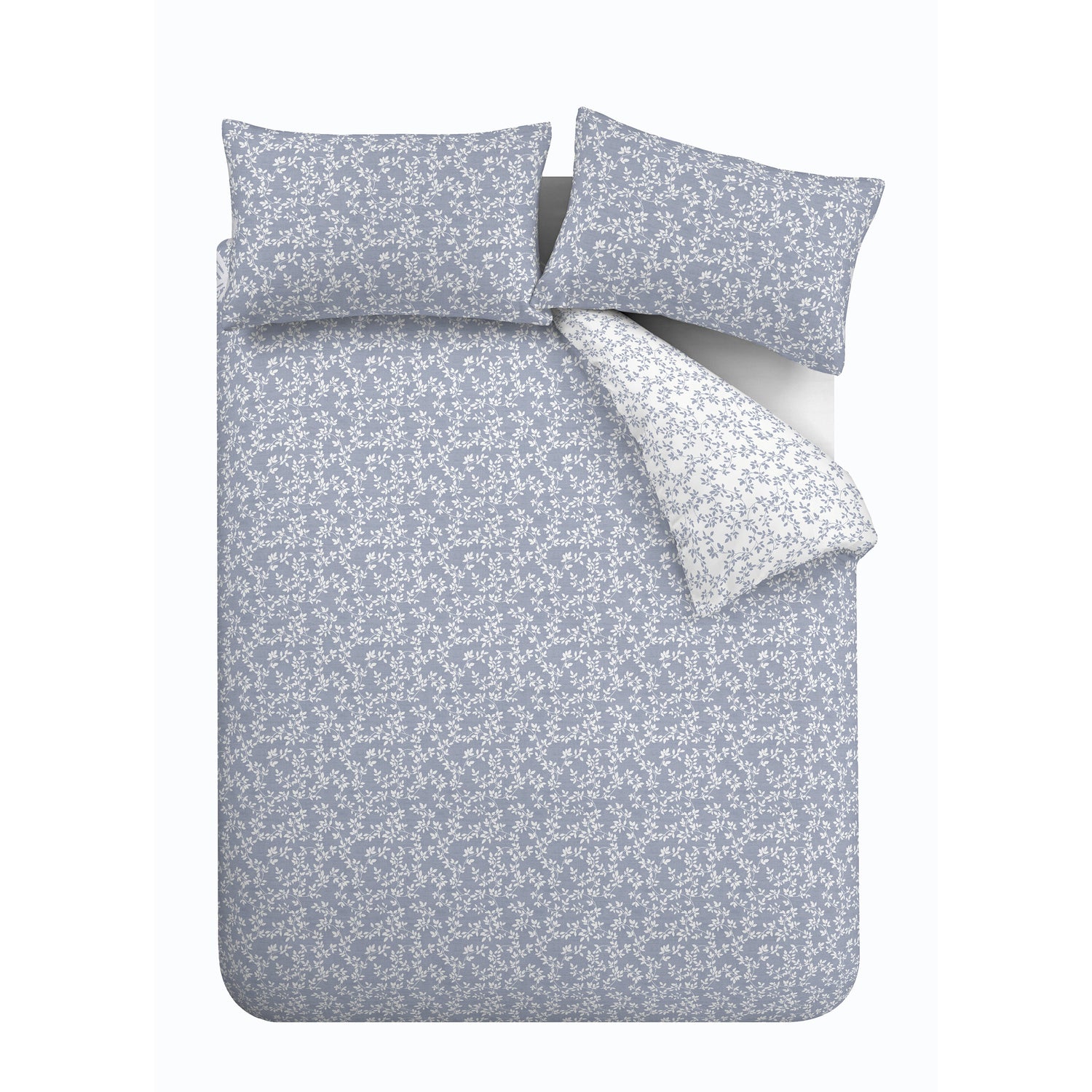 Bianca Shadow Leaves Duvet Cover Bedding Set French Blue