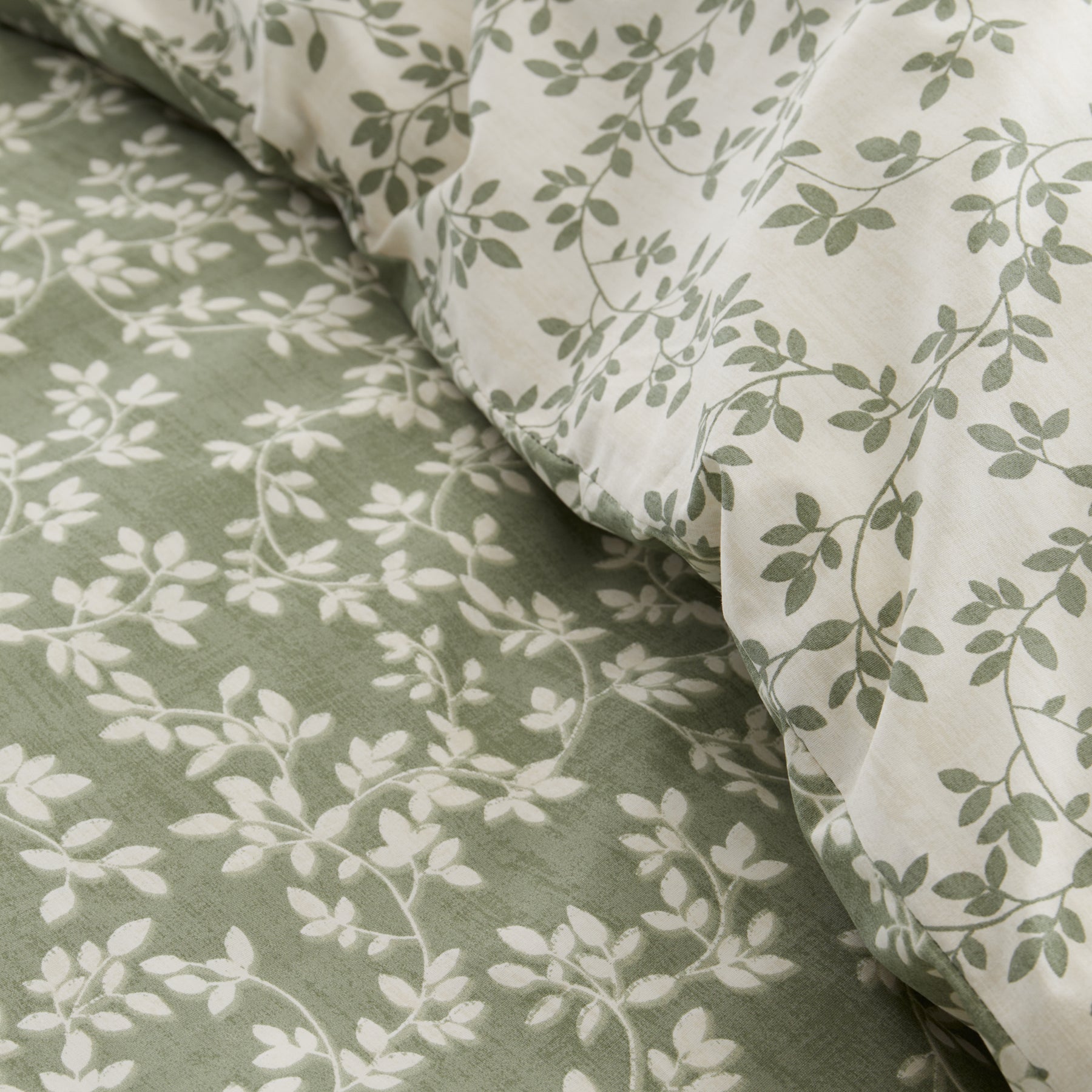 Bianca Shadow Leaves Duvet Cover Bedding Set Green