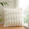 Bianca Carved Faux Fur Filled Cushion 50cm x 50cm Cream