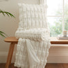 Bianca Carved Faux Fur Filled Cushion 50cm x 50cm Cream