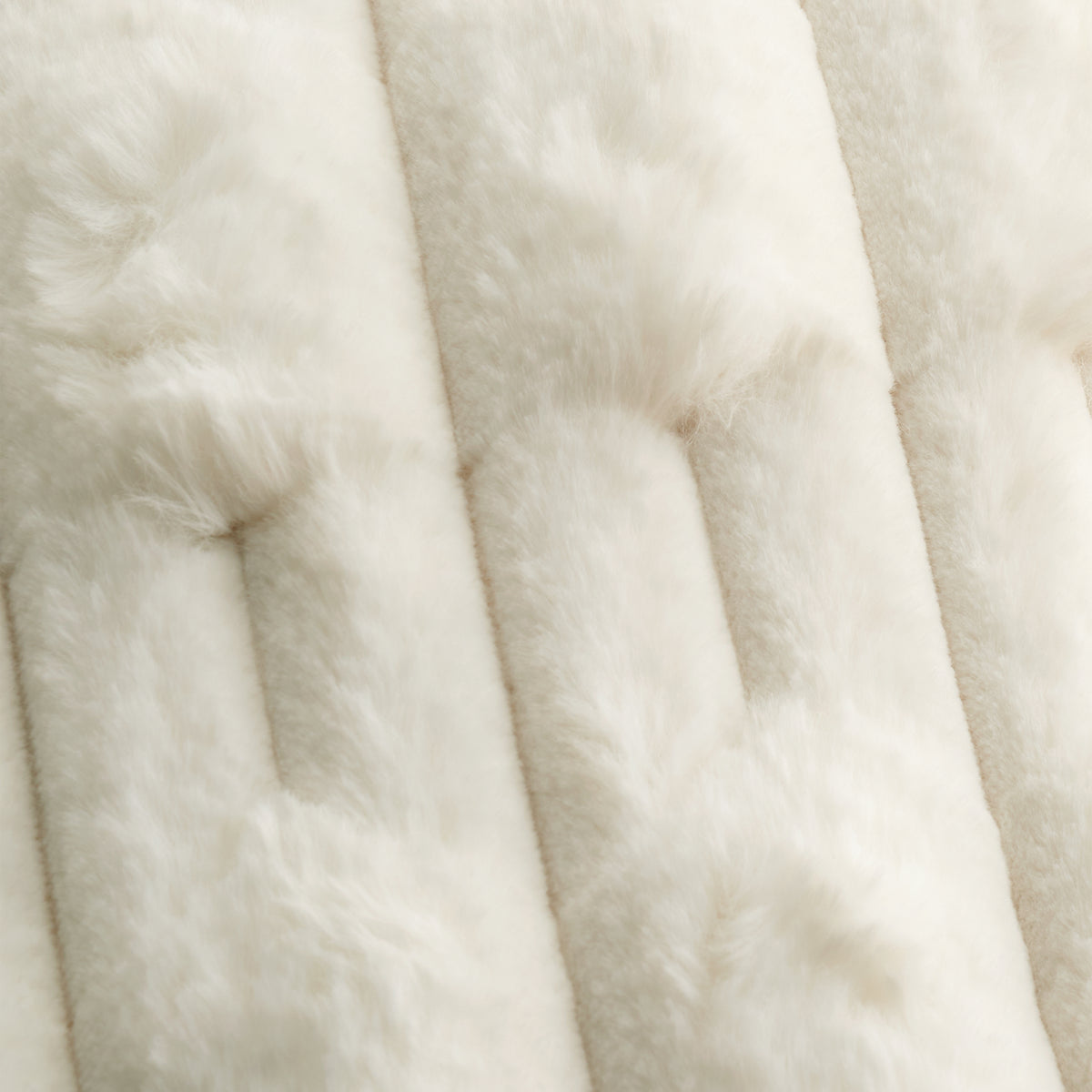 Bianca Carved Faux Fur Filled Cushion 50cm x 50cm Cream