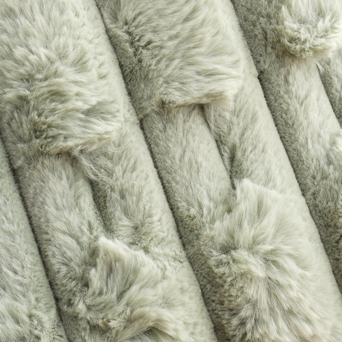 Bianca Carved Faux Fur Filled Cushion 50cm x 50cm Sage