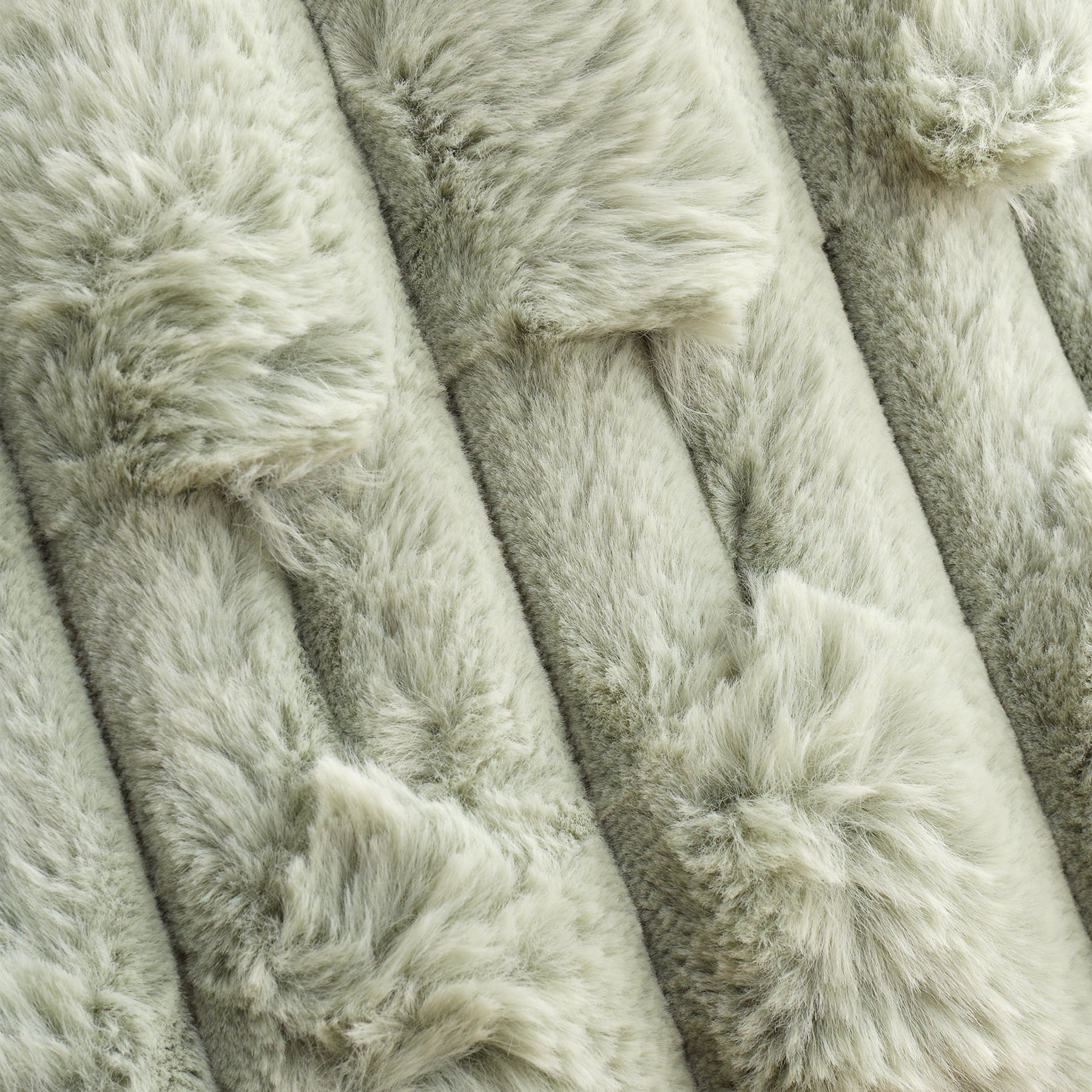 Bianca Carved Faux Fur Filled Cushion 50cm x 50cm Sage