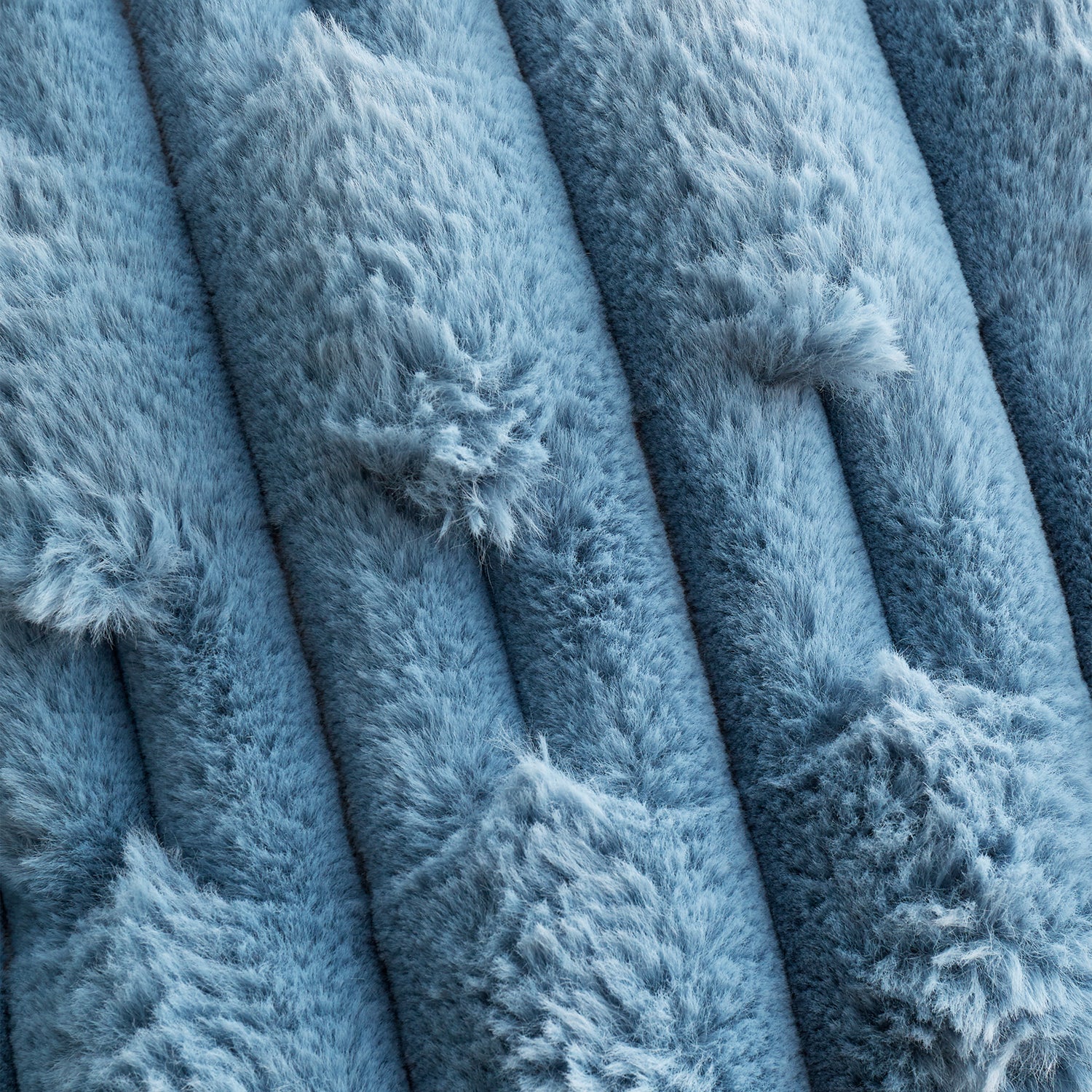 Bianca Carved Faux Fur 150cm x 200cm Throw Blue