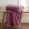 Bianca Carved 150cm x 200cm Faux Fur Throw Pink
