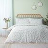 Catherine Lansfield Cameo Floral Duvet Cover Bedding Set Soft Green
