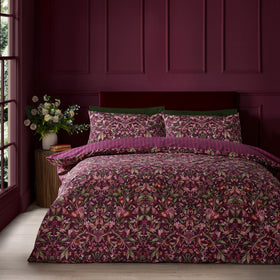 Catherine Lansfield Richmond Duvet Cover Bedding Set Plum