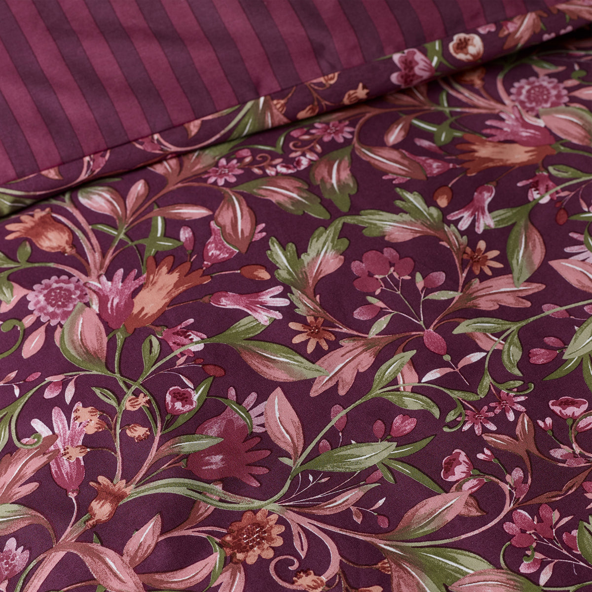Catherine Lansfield Richmond Duvet Cover Bedding Set Plum