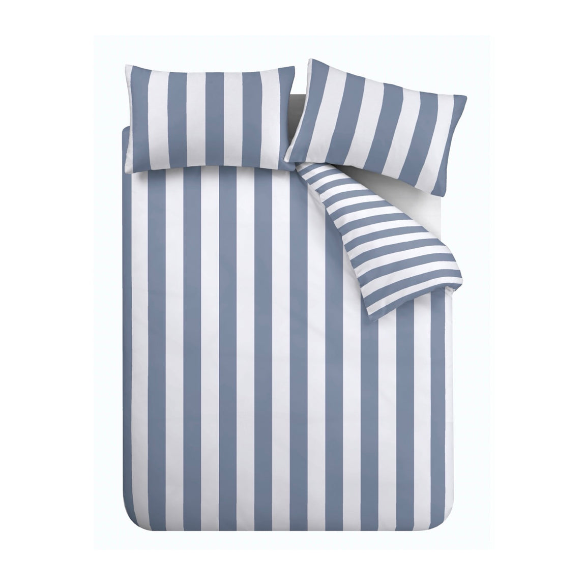 Catherine Lansfield Cove Stripe Duvet Cover Bedding Set Blue