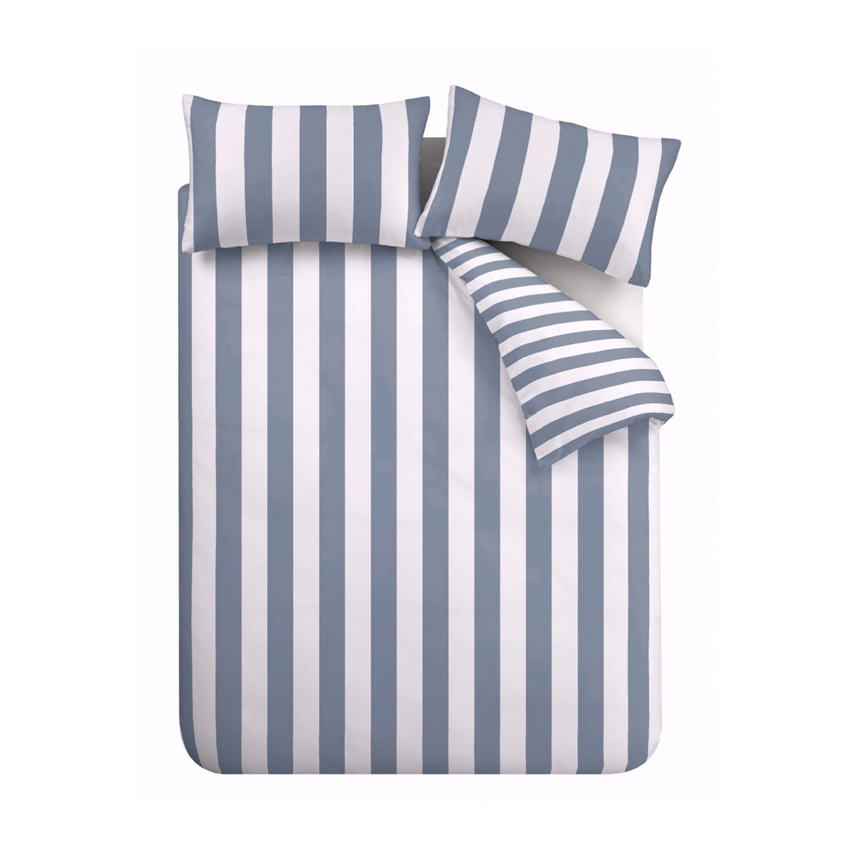 Catherine Lansfield Cove Stripe Duvet Cover Bedding Set Blue