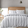 Catherine Lansfield Cove Stripe Duvet Cover Bedding Set Silver