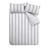 Catherine Lansfield Cove Stripe Duvet Cover Bedding Set Silver