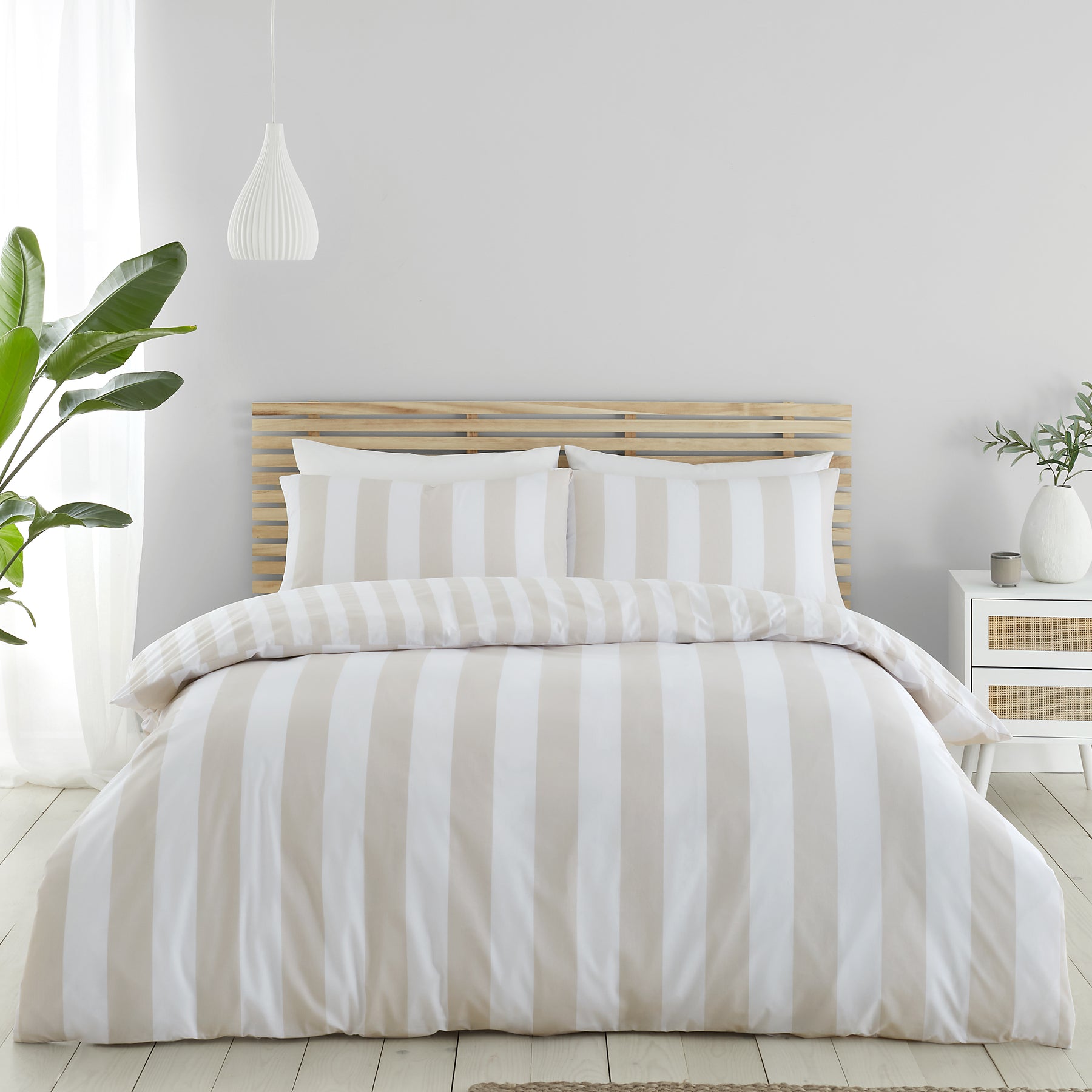 Terrys Fabrics - Up to 90% in Summer Sale - Now On 4 Catherine Lansfield Cove Stripe Duvet Cover Bedding Set Natural