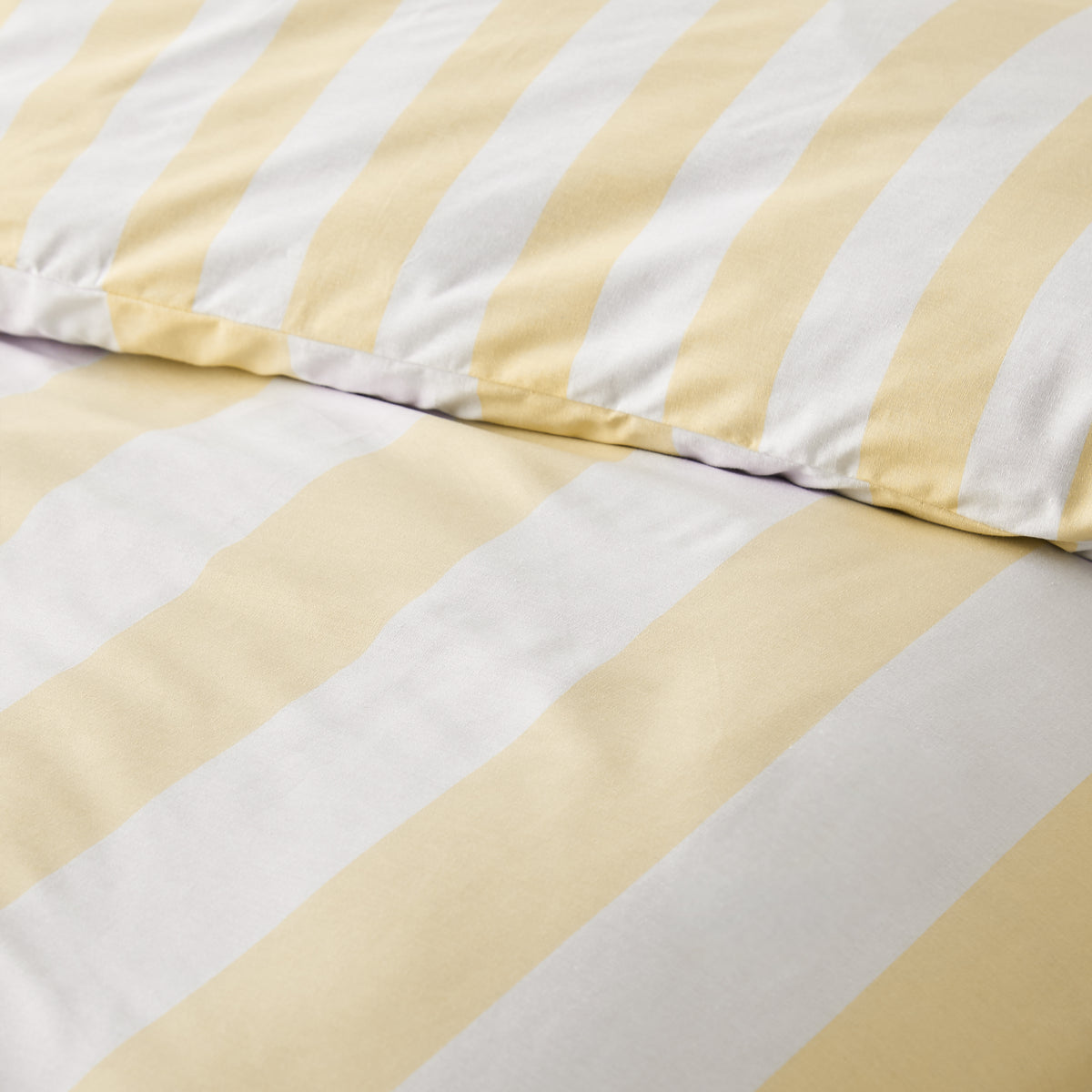 Catherine Lansfield Cove Stripe Duvet Cover Bedding Set Yellow