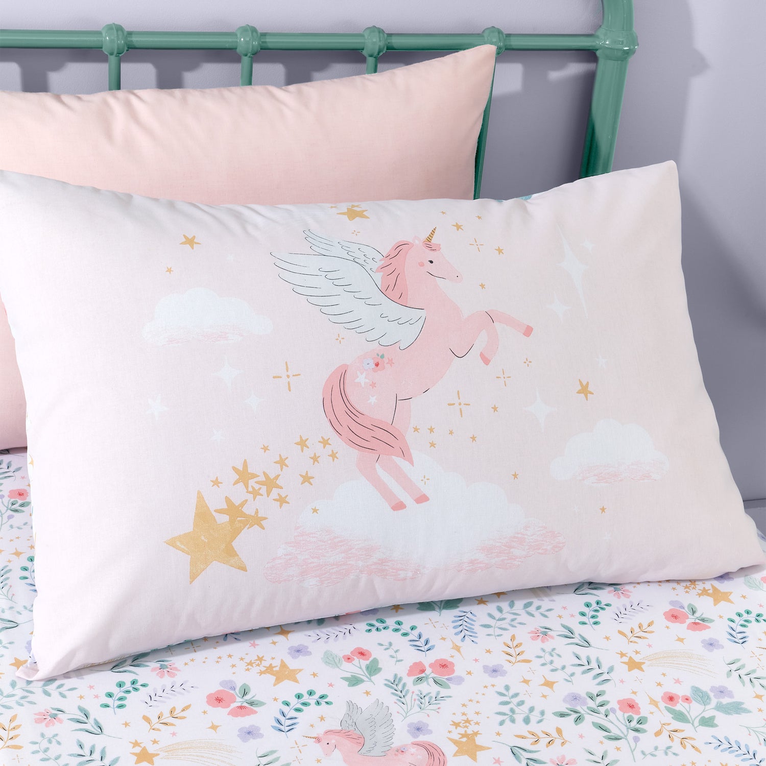 Catherine Lansfield Fairytale Unicorn Duvet Cover Bedding Set Pink