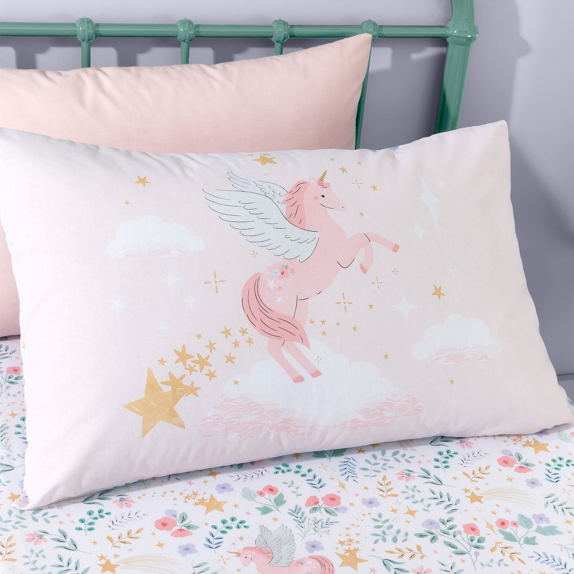 Catherine Lansfield Fairytale Unicorn Duvet Cover Bedding Set Pink
