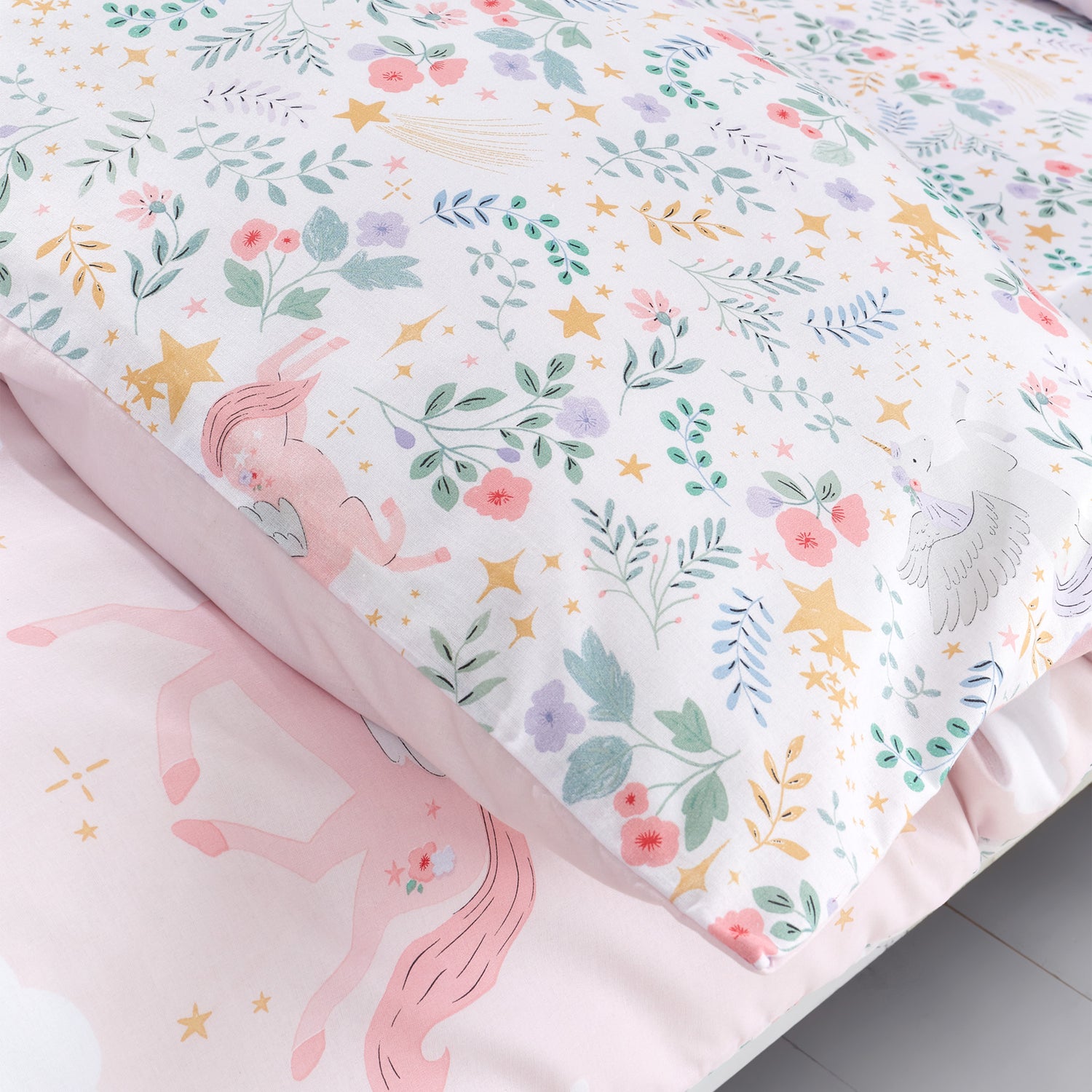 Catherine Lansfield Fairytale Unicorn Duvet Cover Bedding Set Pink