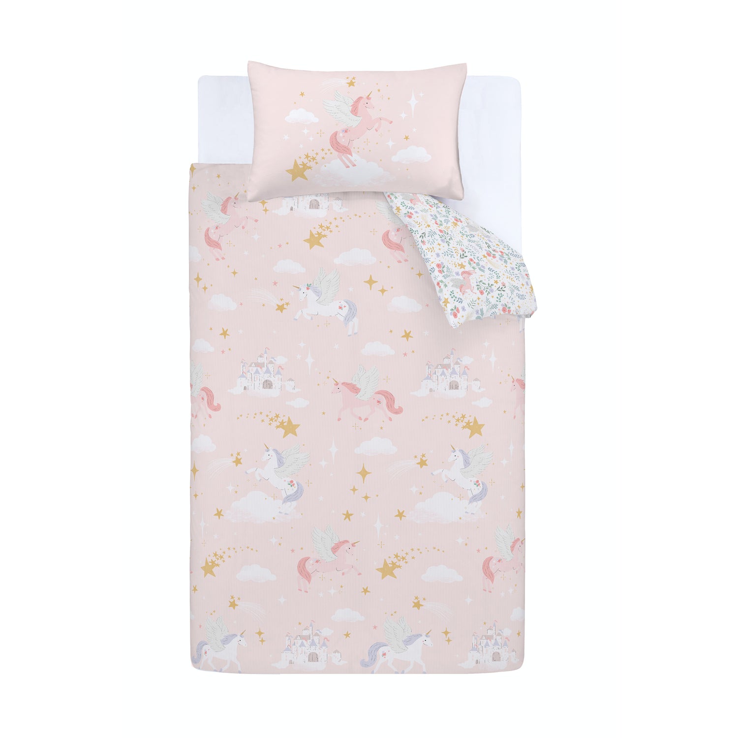 Catherine Lansfield Fairytale Unicorn Duvet Cover Bedding Set Pink