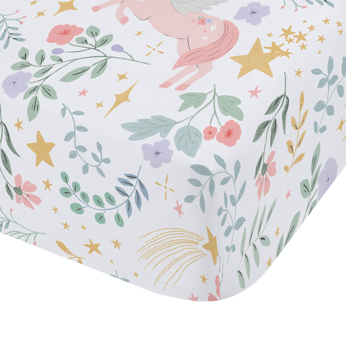 Catherine Lansfield Fairytale Unicorn Bed Linen Fitted Sheet White