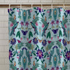 Catherine Lansfield Mya Tropical Birds Shower Curtain Duck Egg