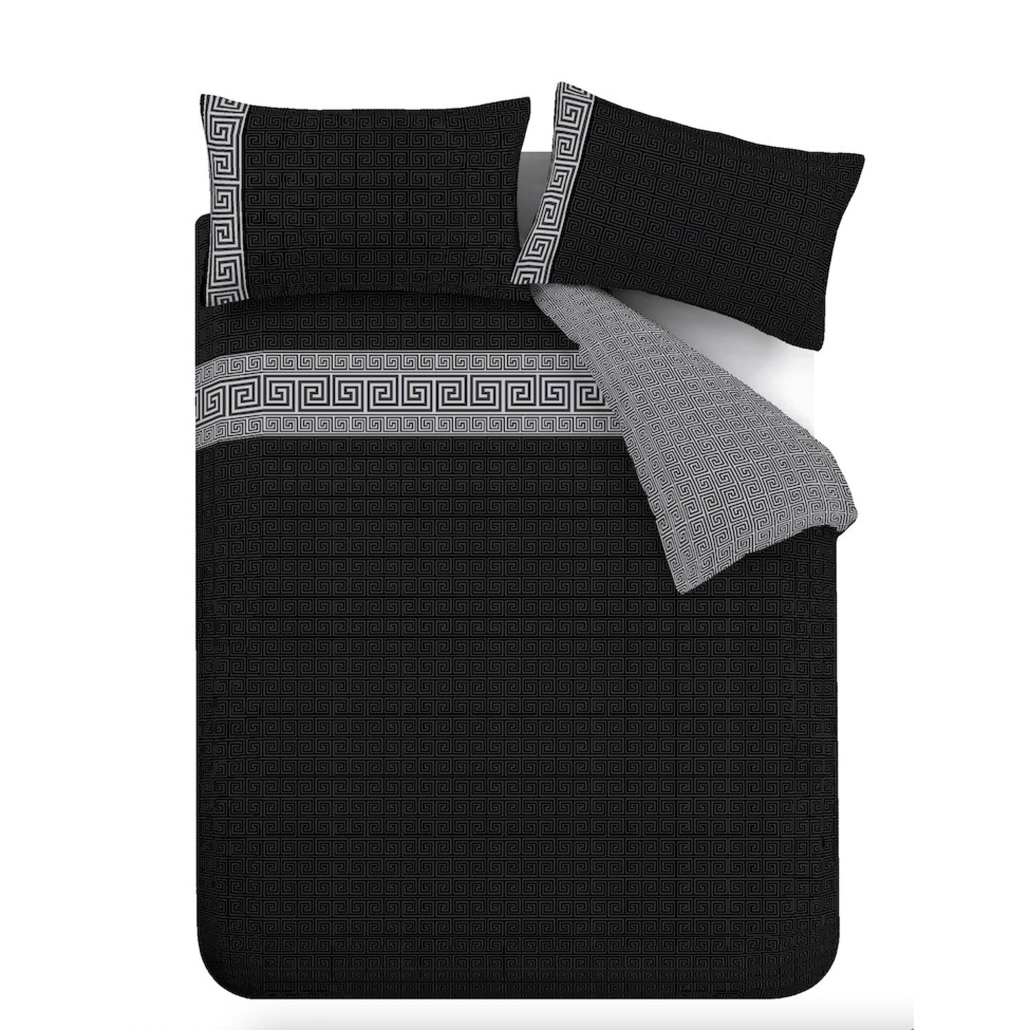 Catherine Lansfield Artemis Duvet Cover Bedding Set Black