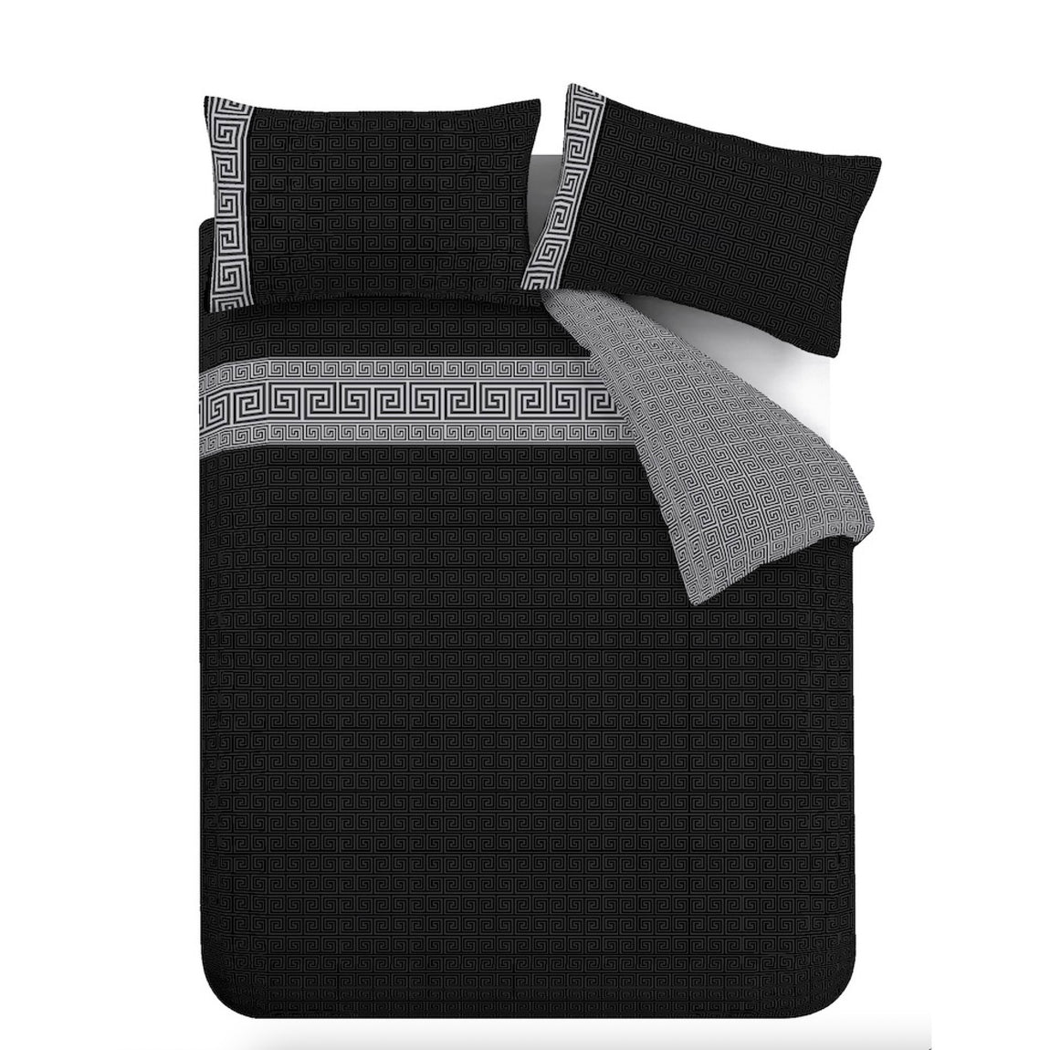 Catherine Lansfield Artemis Duvet Cover Bedding Set Black