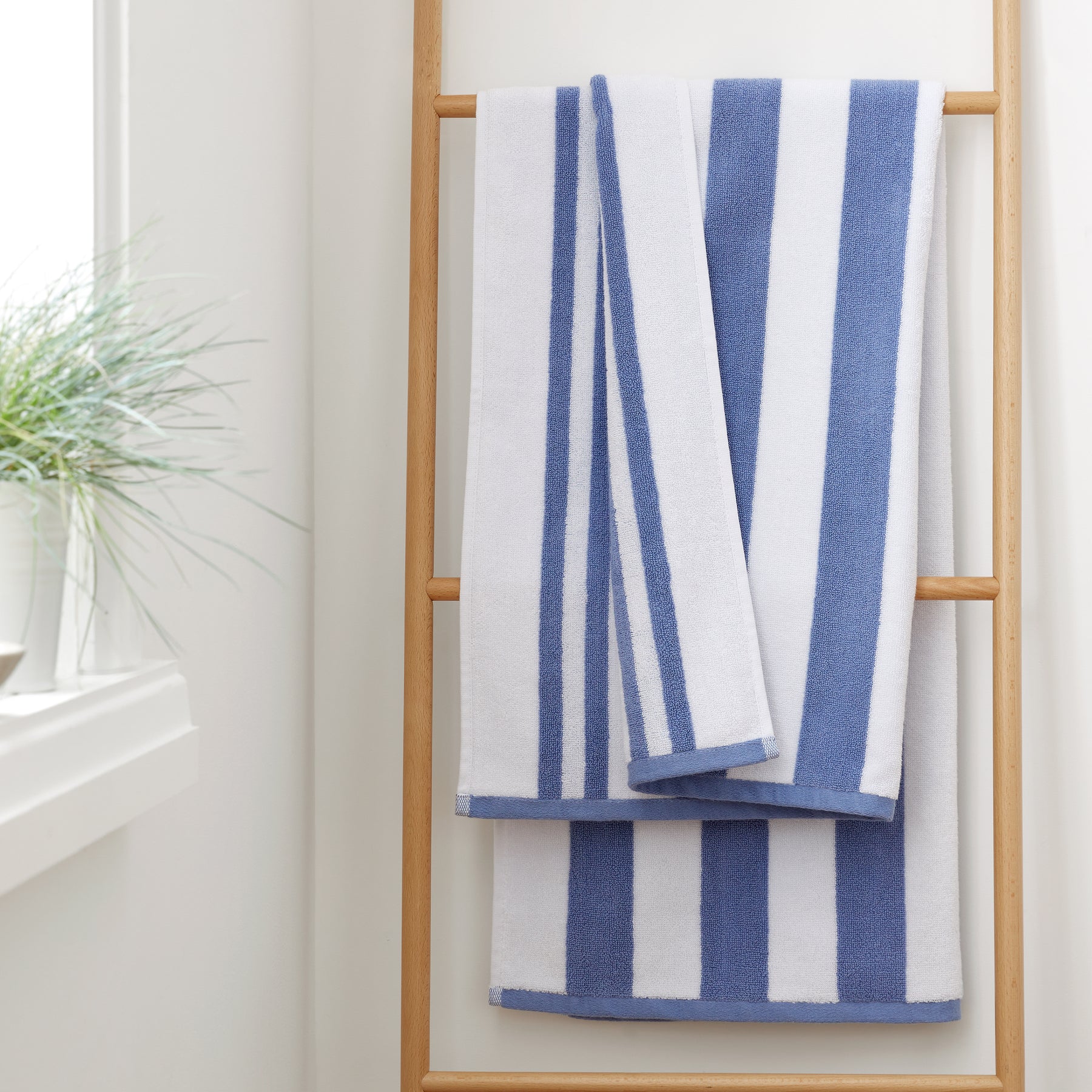 Bianca Reversible Stripe Jacquard Towels Blue