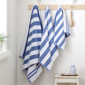 Bianca Reversible Stripe Jacquard Towels Blue