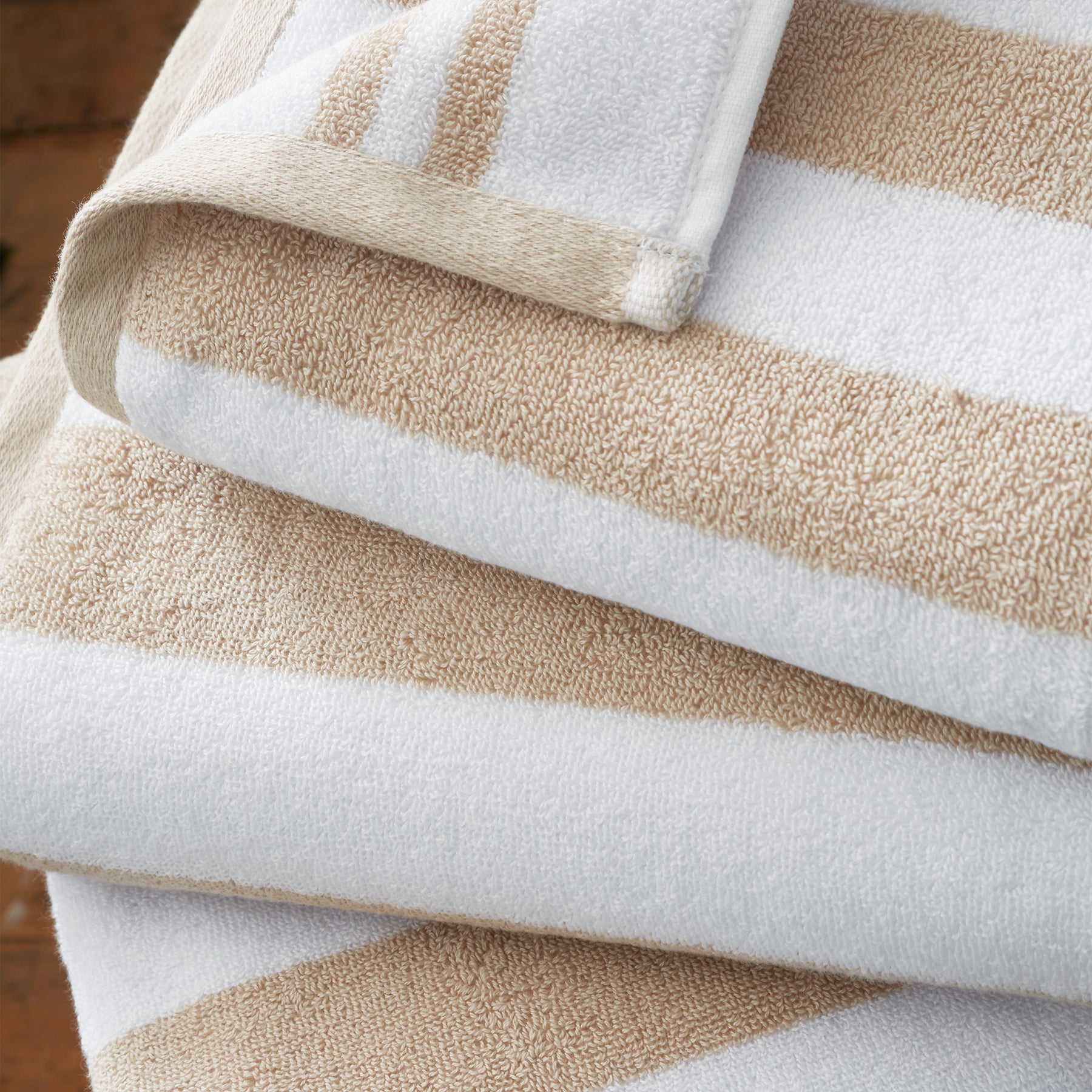 Bianca Reversible Stripe Jacquard Towels Natural