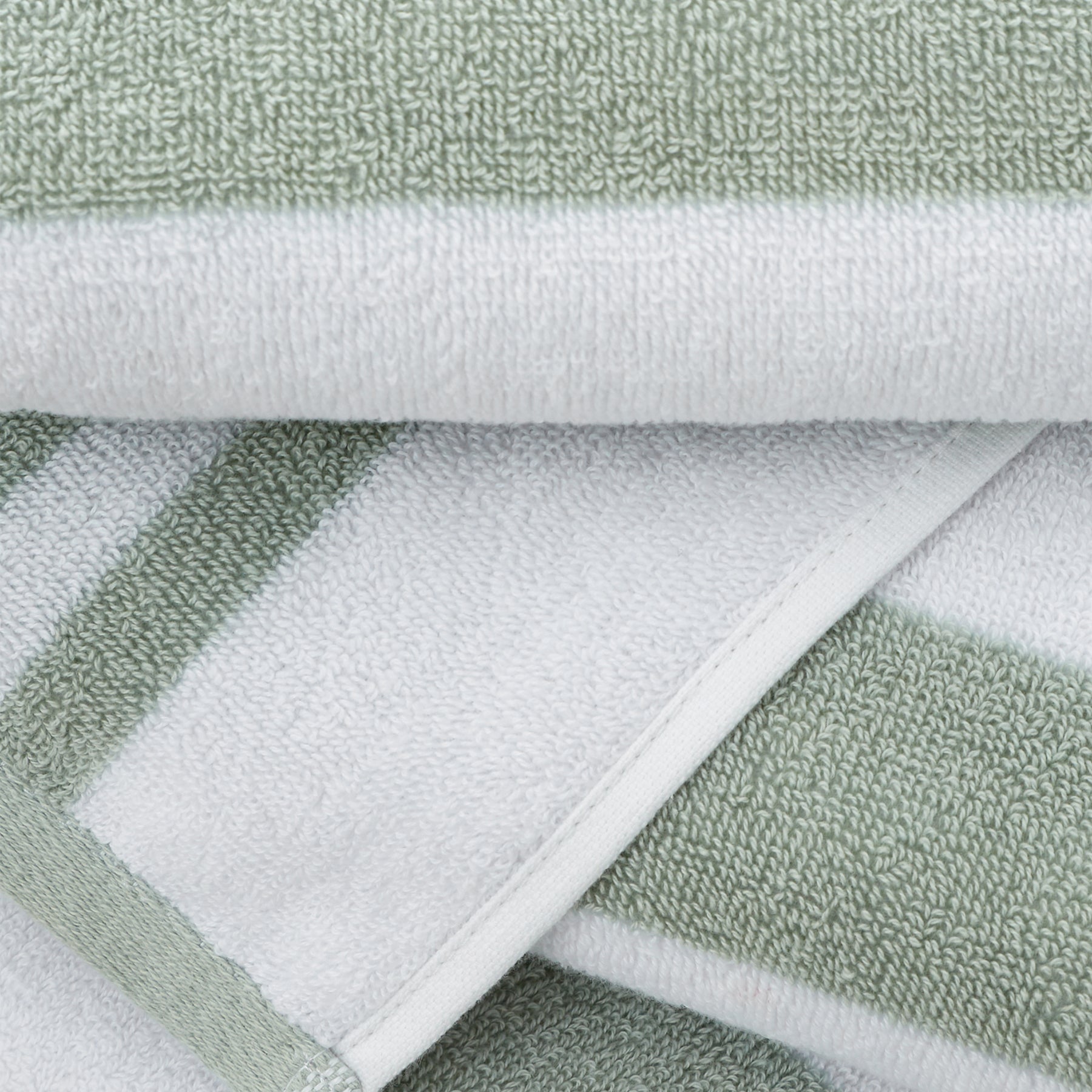 Bianca Reversible Stripe Jacquard Towels Sage