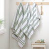 Bianca Reversible Stripe Jacquard Towels Sage