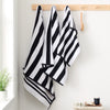 Bianca Reversible Stripe Jacquard Towels Black