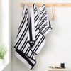 Bianca Reversible Stripe Jacquard Towels Black