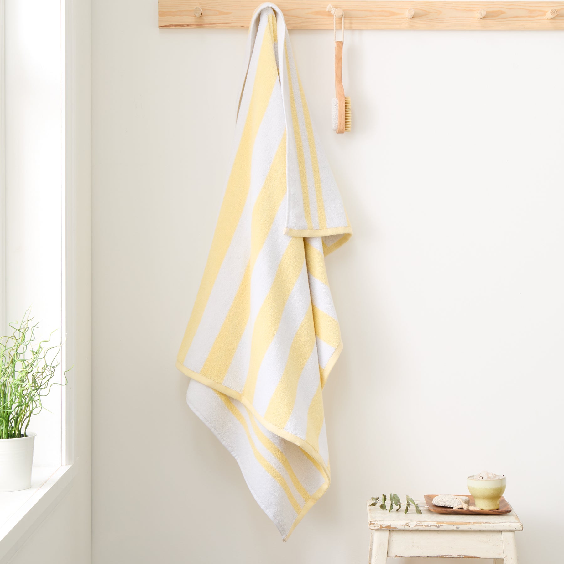 Bianca Reversible Stripe Jacquard Towels Yellow