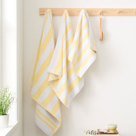 Bianca Reversible Stripe Jacquard Towels Yellow