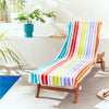 Catherine Lansfield Rainbow Stripe 78cm x 200cm Sun Lounger Towel Bright