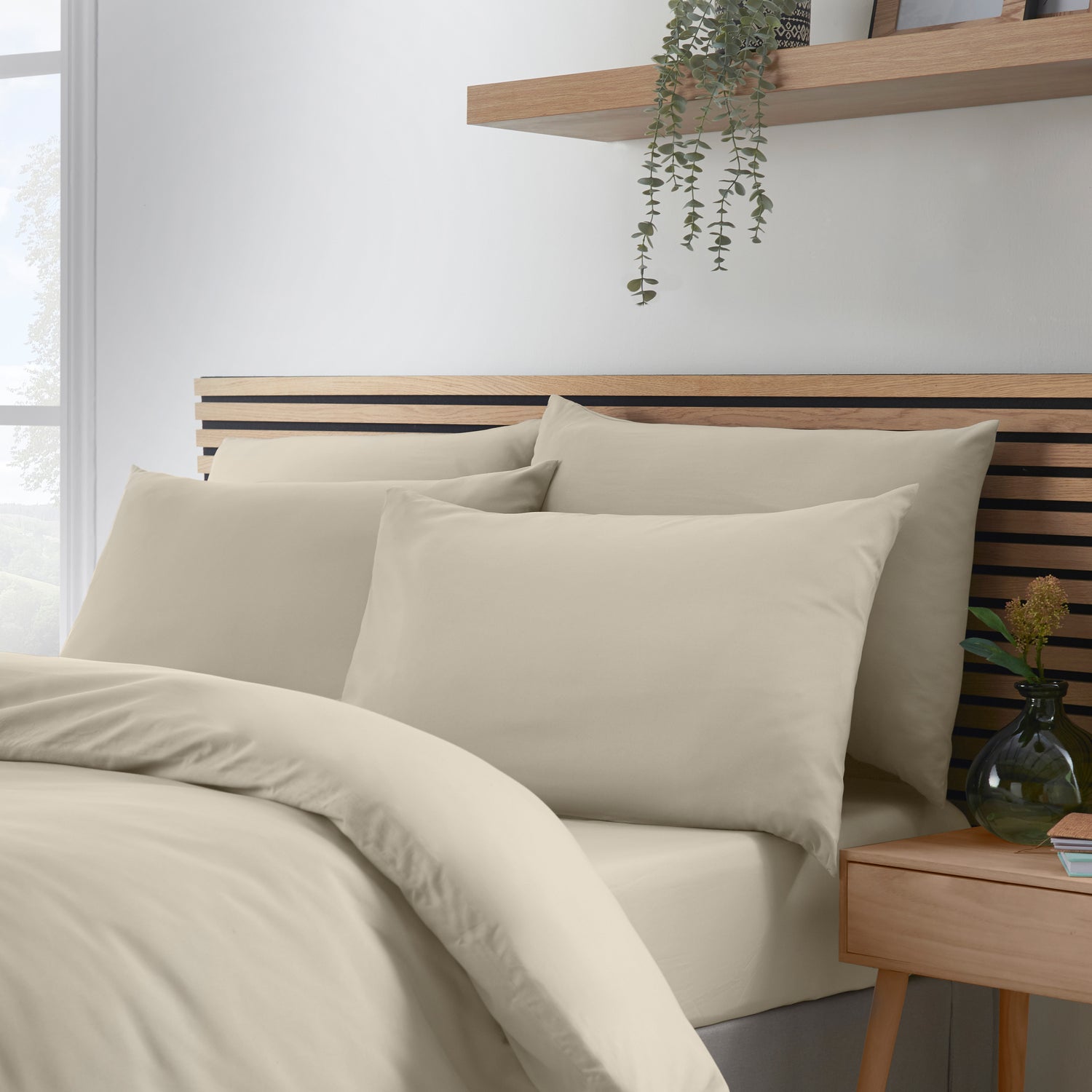 Catherine Lansfield So Soft Easy Iron Duvet Cover Bedding Set Natural