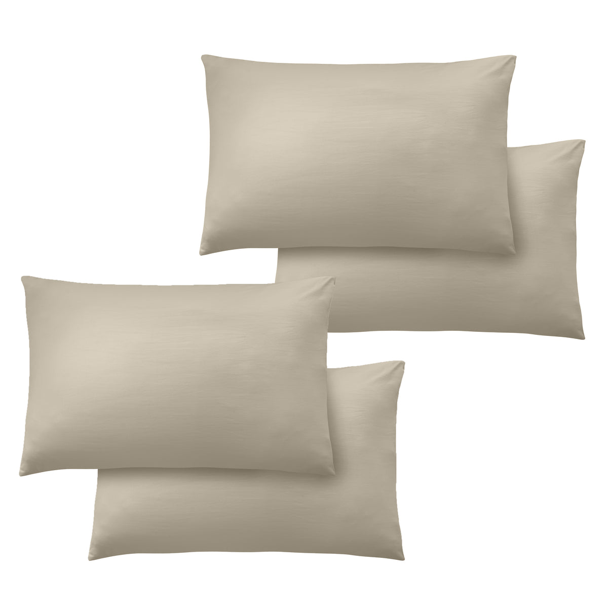 Catherine Lansfield So Soft Easy Iron Four Pack of Housewife Pillowcases Natural