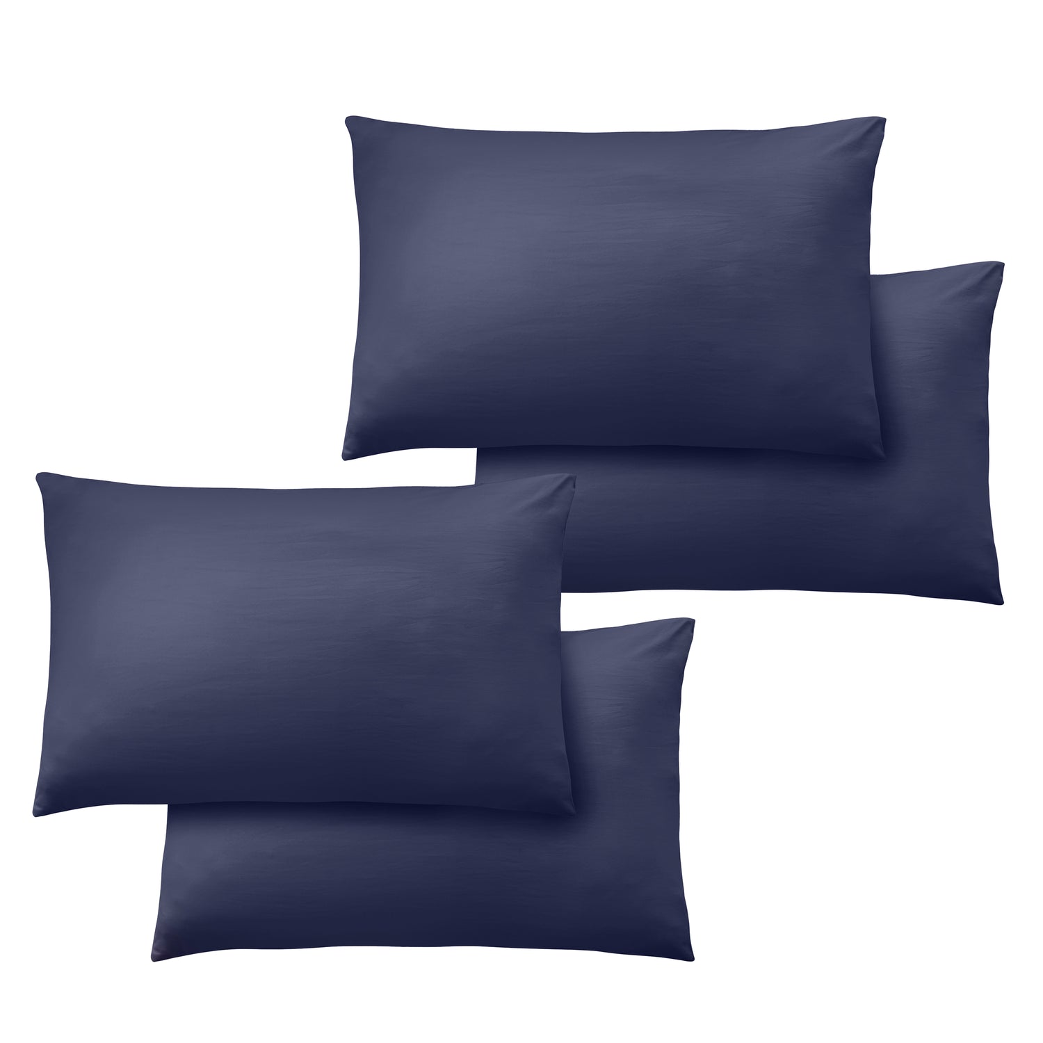 Catherine Lansfield So Soft Easy Iron Four Pack of Housewife Pillowcases Navy Blue